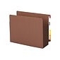 Smead End Tab Pocket, Reinforced Straight-Cut Tab, 5.25 Expansion, XL Letter, Redrope with Dark Brown Gusset, 10/Box (73691)