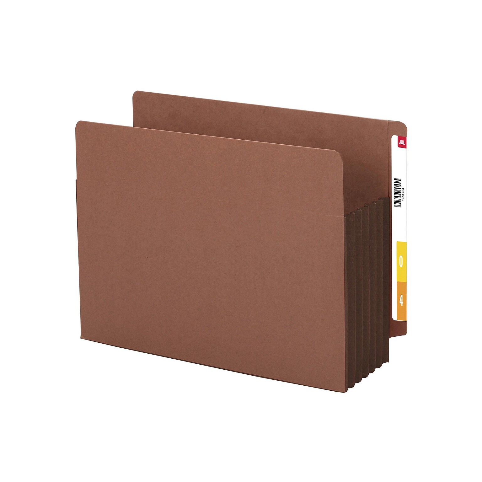 Smead End Tab Pocket, Reinforced Straight-Cut Tab, 5.25 Expansion, XL Letter, Redrope with Dark Brown Gusset, 10/Box (73691)