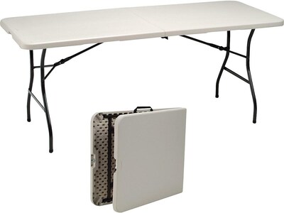 Quill Brand® Folding Table, Regular Duty, 72"L x 30"W, Platinum (79223/54272)
