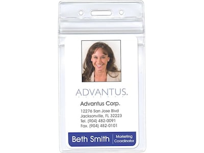 Advantus ID Badge Holders, Clear, 50/Pack (75524)