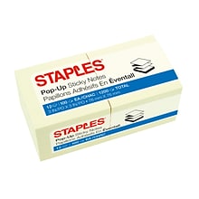 Stickies Pop-Up Standard Notes, 3 x 3 Yellow, 100 Sheets/Pad, 12 Pads/Pack (S33YRP12/52563)