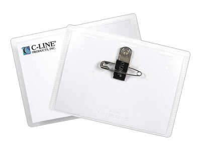 C-Line ID Badge Holders, Clear, 50/Box (95723)