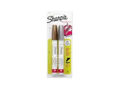 Sharpie Metallic Oil-Based Paint Markers, Medium Tip, Assorted, 2/Pack (34968)