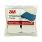 3M Whiteboard Eraser, for Permanent Markers and Whiteboards, White/Blue, 2/Pack (581-WBE)