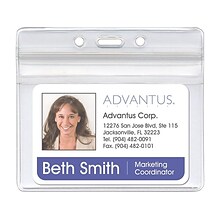 Advantus ID Badge Holders, Clear, 50/Pack (75523)