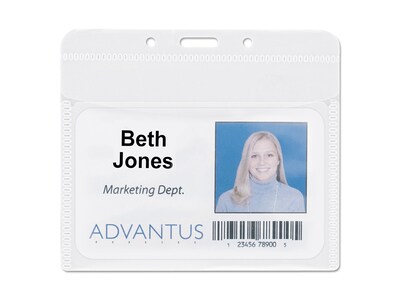 Advantus ID Badge Holders, Clear, 50/Pack (75603)