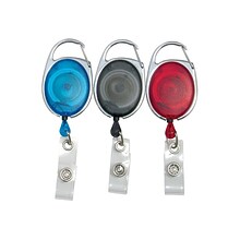 SICURIX Badge Reels, Assorted Colors, 3/Pack (68769)