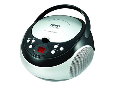 Naxa NPB-251 Portable CD Player with AM/FM Stereo Radio, Black