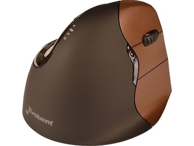 Evoluent VerticalMouse 4 VM4SW Wireless Optical Mouse, Black/Brown
