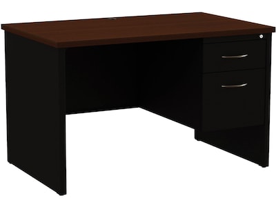 Quill Brand® 48 Single Pedestal Desk, Walnut (28445/LLR79147)