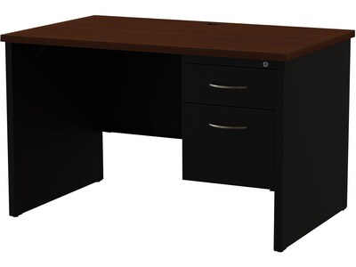 Quill Brand® 48" Single Pedestal Desk, Walnut (28445/LLR79147)
