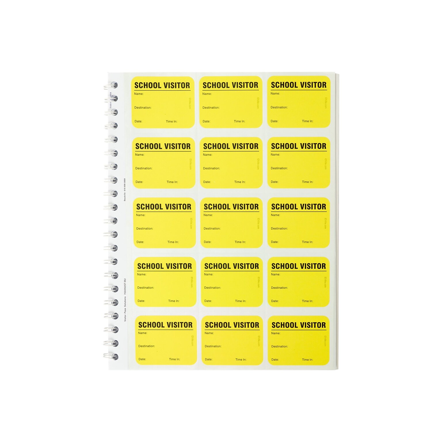 IDville Visitor Pass Sticker Name Tags/Labels, Bright Yellow, 225/Box (134678331)