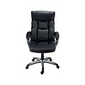 Quill Brand® Burlston Luxura Managers Chair, Luxura, Black, Seat: 18.1W x 17.9D, Back: 19.7W x 23.6H