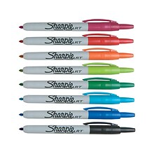 Sharpie Retractable Permanent Markers, Fine Tip, Assorted, 8/Pack (32730)
