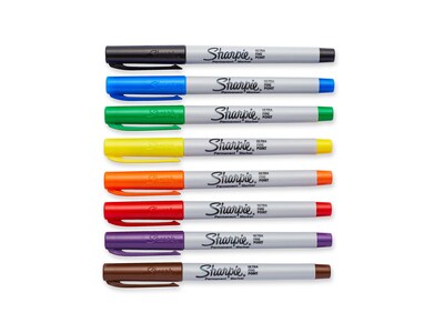 Sharpie Permanent Markers, Ultra Fine Tip, Assorted, 8/Pack (37600)