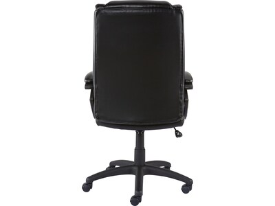 Quill Brand® Kelburne Luxura Faux Leather Computer and Desk Chair, Black (50859)