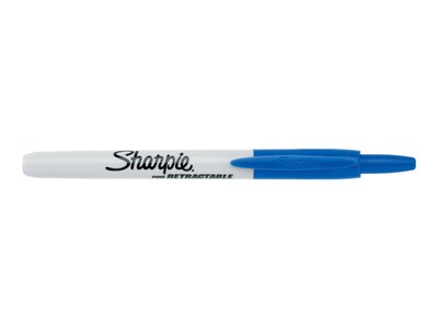 Sharpie Retractable Permanent Markers, Fine Tip, Blue, 12/Pack (32703)