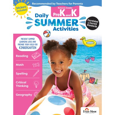 Evan-Moor Daily Summer Activities: Between Grades PreK and Kindergarten, Activity Book (978162938482