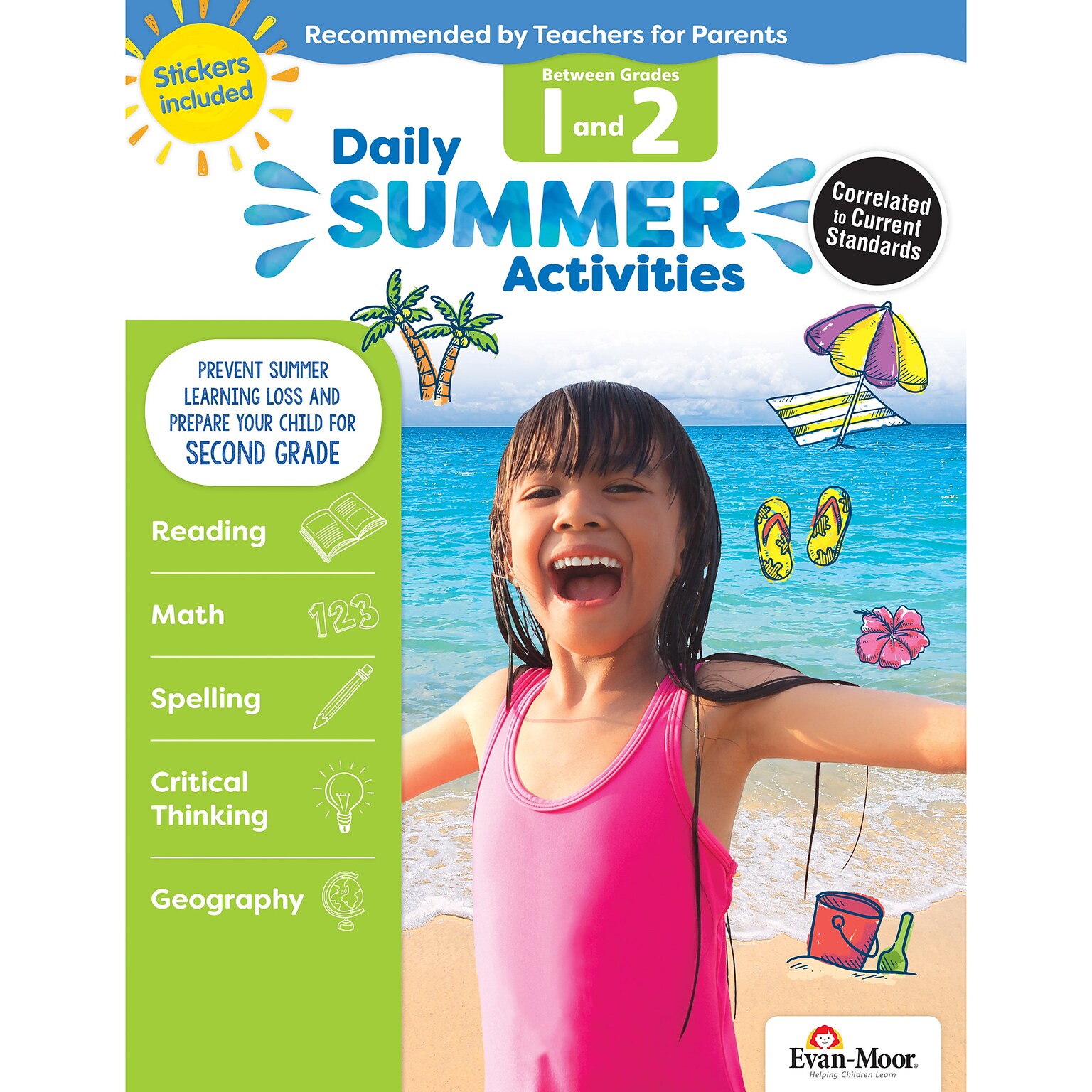 Evan-Moor Daily Summer Activities: Between Grades 1st Grade and 2nd Grade, Activity Book (9781629384849)