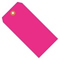 4 1/4 x 2 1/8 - Staples Fluorescent Pink 13 Pt. Shipping Tag, 1000/Case