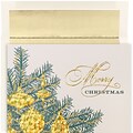 JAM Paper® Christmas Card Set, Golden Baubles Holiday Cards, 16/pack