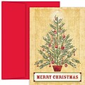 JAM Paper® Christmas Card Set, Sprue Tree Holiday Cards, 18/pack
