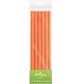 JAM Paper® Birthday Candle Sticks, Tall Solid Color Candle Sticks, 5 x 1/4, Orange, 12/pack