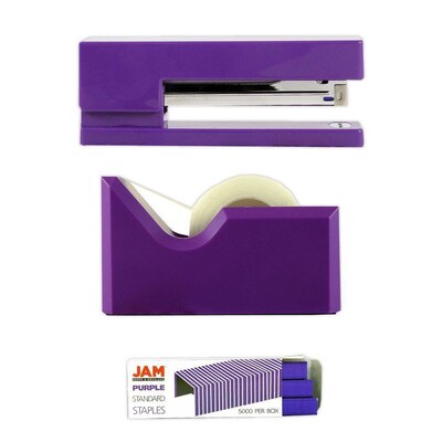 JAM PaperOffice & Desk Sets, (1) Tape Dispenser (1) Stapler (1) Pack of Staples, 20 Sheet Capacity,