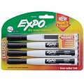 Expo Magnetic Dry Erase Markers, Fine Tip, Black, 4/Pack (1944745)