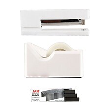 JAM PaperOffice & Desk Sets, (1) Tape Dispenser (1) Stapler (1) Pack of Staples, 20 Sheet Capacity,