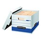 Bankers Box Stor/File™ Medium-Duty FastFold File Storage Boxes, Lift-Off Lid, Letter/Legal Size, White/Blue, 12/Carton (00789)