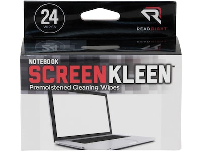 Read Right ScreenKleen Laptop Screen Cleaning Wipes, 24/Box (RR1217)