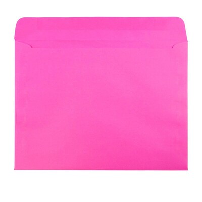 JAM Paper 9 x 12 Booklet Colored Envelopes, Ultra Fuchsia Pink, 100/Pack (5156770c)