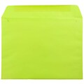 JAM Paper 9 x 12 Booklet Colored Envelopes, Ultra Lime Green, 50/Pack (5156771i)