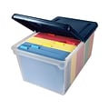 Advantus Extra Capacity File Storage Box with Lid, Letter Size, Clear/Navy (AVT-55797)
