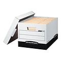 Bankers Box R-Kive® Heavy-Duty FastFold File Storage Boxes, Lift-Off Lid, Letter/Legal Size, White/B