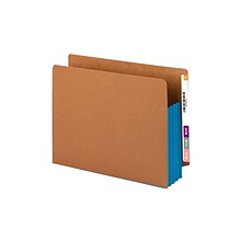 Smead End Tab File Pocket, 3-1/2 Expansion, Letter Size, Redrope with Blue Gusset, 10/Box (73679)