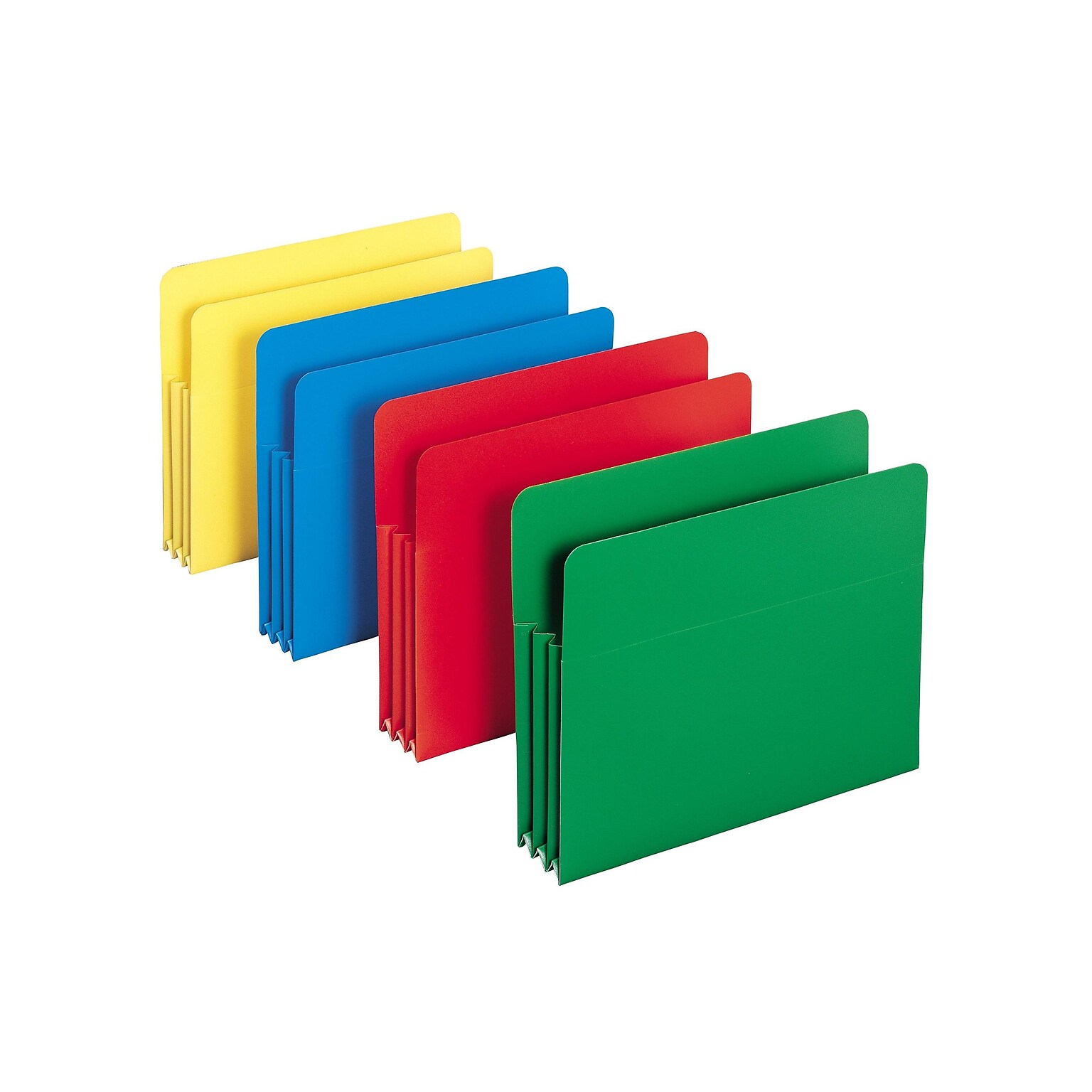 Smead Heavy Duty Poly File Pockets, 3-1/2 Expansion, Letter Size, Assorted Colors, 4/Box (73500)