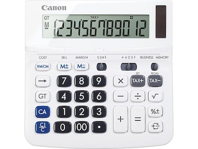 Canon TX-220TSII 0633C001AA 12-Digit Desktop Calculator, White