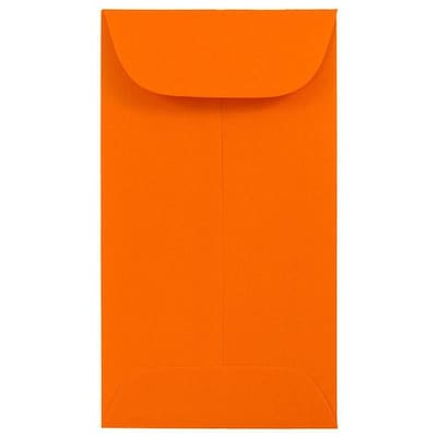 JAM Paper #6 Coin Business Colored Envelopes, 3.375 x 6, Orange Recycled, 50/Pack (356730558i)