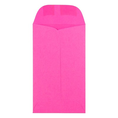 JAM Paper #3 Coin Business Colored Envelopes, 2.5 x 4.25, Ultra Fuchsia Pink, 50/Pack (356730535i)