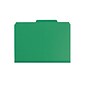 Smead Pressboard File Folders, 1/3-Cut Tab, 1" Expansion, Letter Size, Green, 25/Box (21546)