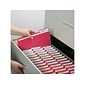 Smead Pressboard File Folders, 1/3-Cut Tab, 1" Expansion, Letter Size, Bright Red, 25/Box (21538)