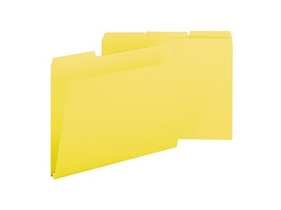 Smead Pressboard File Folders, 1/3-Cut Tab, 1 Expansion, Letter Size, Yellow, 25/Box (21562)
