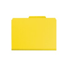 Smead Pressboard File Folders, 1/3-Cut Tab, 1 Expansion, Letter Size, Yellow, 25/Box (21562)