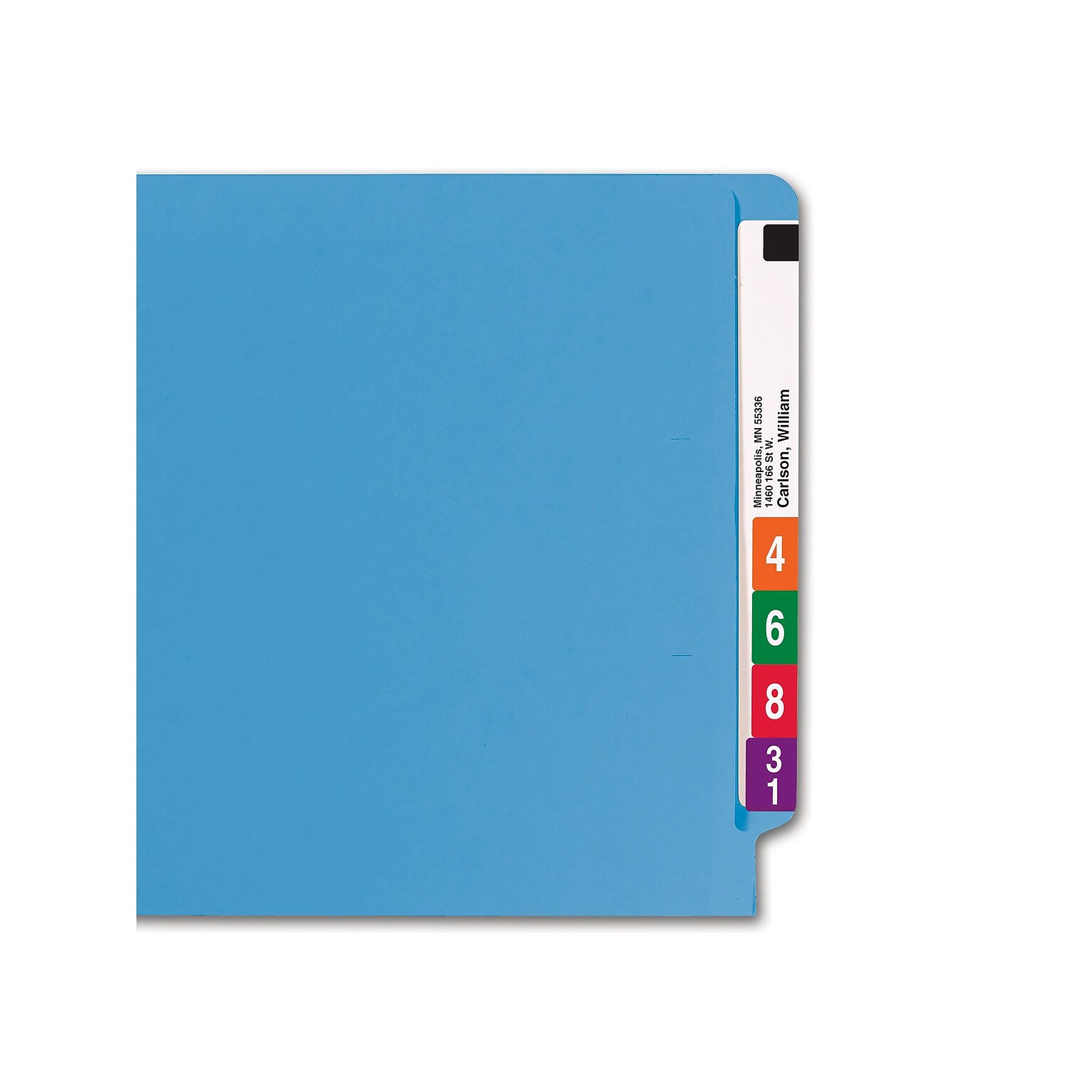 Smead End-Tab File Folders, Shelf-Master Reinforced Straight-Cut Tab, Letter Size, Blue, 100/Box (25010)