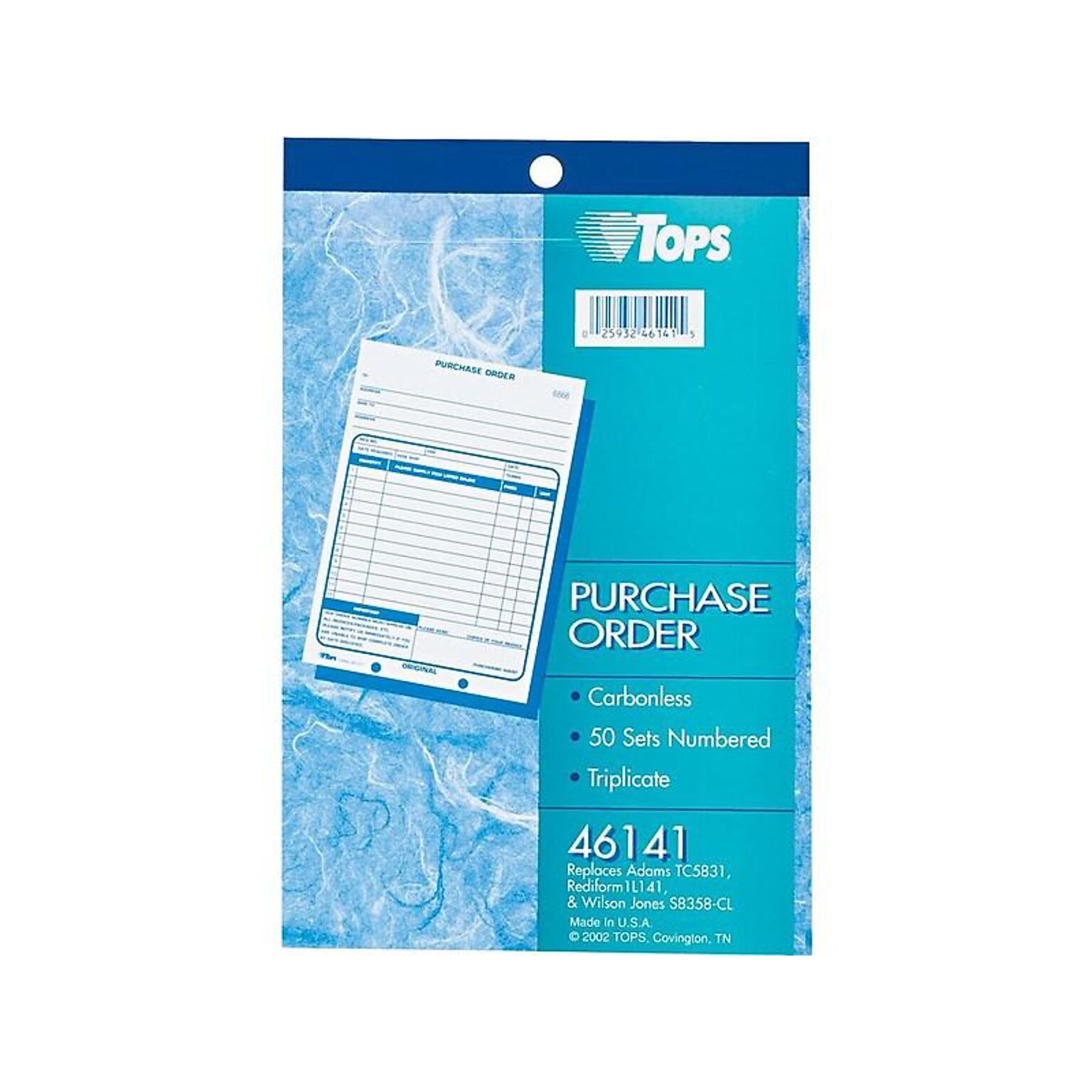 TOPS 3-Part Carbonless Purchase Requisitions, 5.56W x 7.94L, 50 Sets/Book (46141)