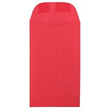 JAM Paper #3 Coin Business Colored Envelopes, 2.5 x 4.25, Red Recycled, 50/Pack (356730541i)