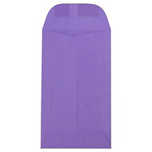 JAM Paper® #3 Coin Business Colored Envelopes, 2.5 x 4.25, Violet Purple Recycled, 50/Pack (35673054