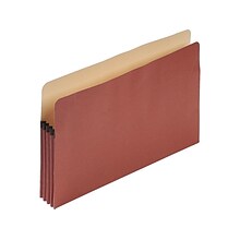 Pendaflex 100% Recycled Heavy Duty Reinforced File Pocket, 3 1/2 Expansion, Legal Size, Red (E1526E